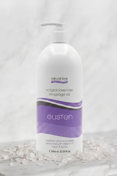 Dầu massage cơ thể dưỡng ẩm hương hoa oải hương - Natural Look Glisten Lavender Body Massage Oil 1Lít