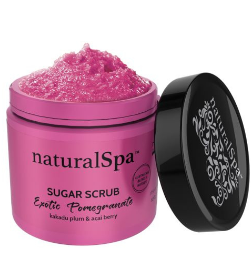 naturalSpa Exotic Pomegranate Sugar Scrub - Kem tẩy tế bào chết tinh thể đường loại bỏ tạp chất, tái sinh tế bào 500gr